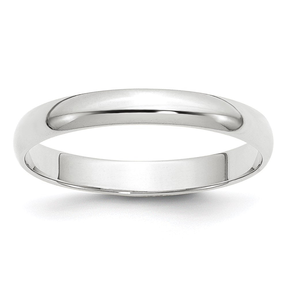14K Weißgold 3 mm leichter halbrunder Ehering