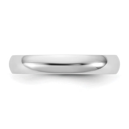 10K Weißgold 3,5 mm leichter Halbrund-Ring, Größe 9