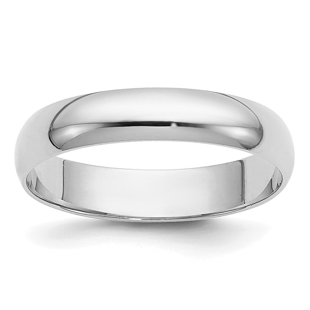 10K Weißgold 10Kw 3,5 mm leichter halbrunder Ring, Größe 12