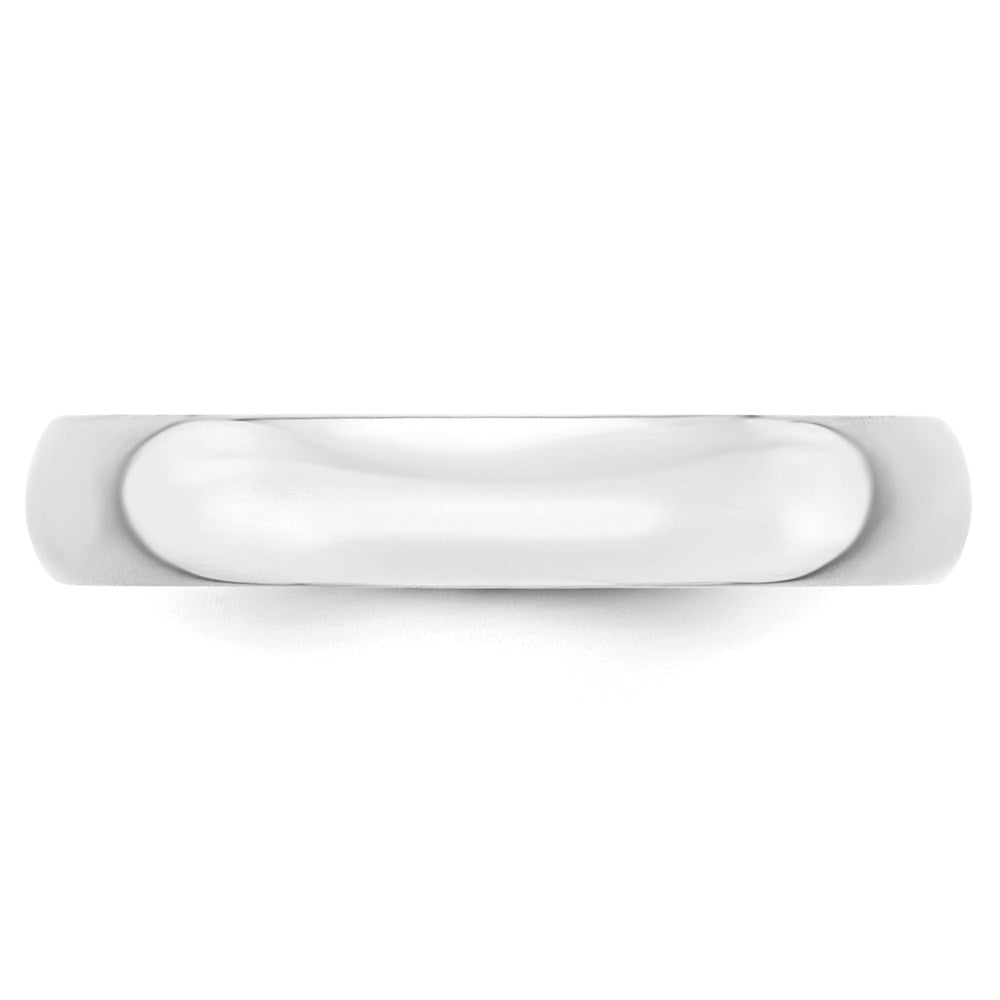 14k Weißgold 4 mm leichter Ehering, halbrund
