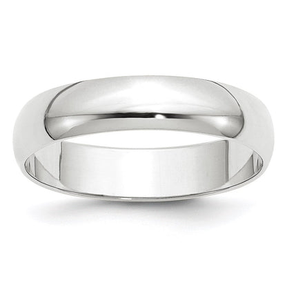 14K Weißgold 5 mm leichter Halbrund-Ehering