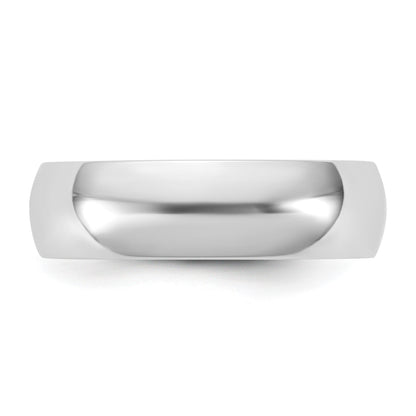 14K Weißgold 5,5 mm leichter halbrunder Ehering
