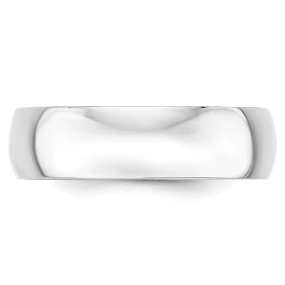 14K Weißgold 6mm leichter Halbrund-Ehering