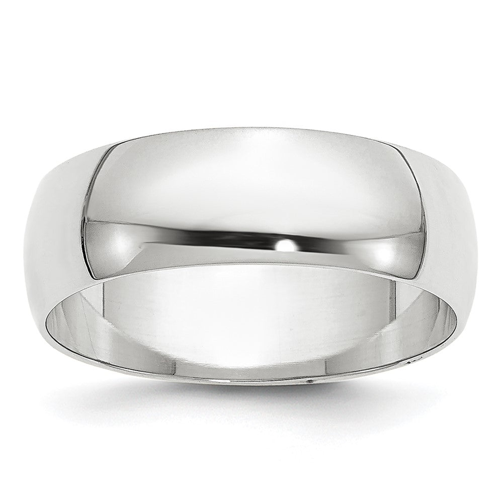 14K Weißgold 6mm leichter Halbrund-Ehering