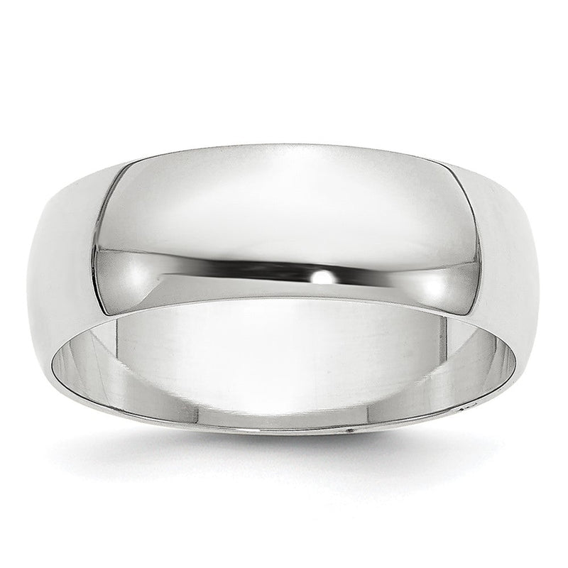 18K Weißgold 6mm Leicht Halb Rund Ehering Ring