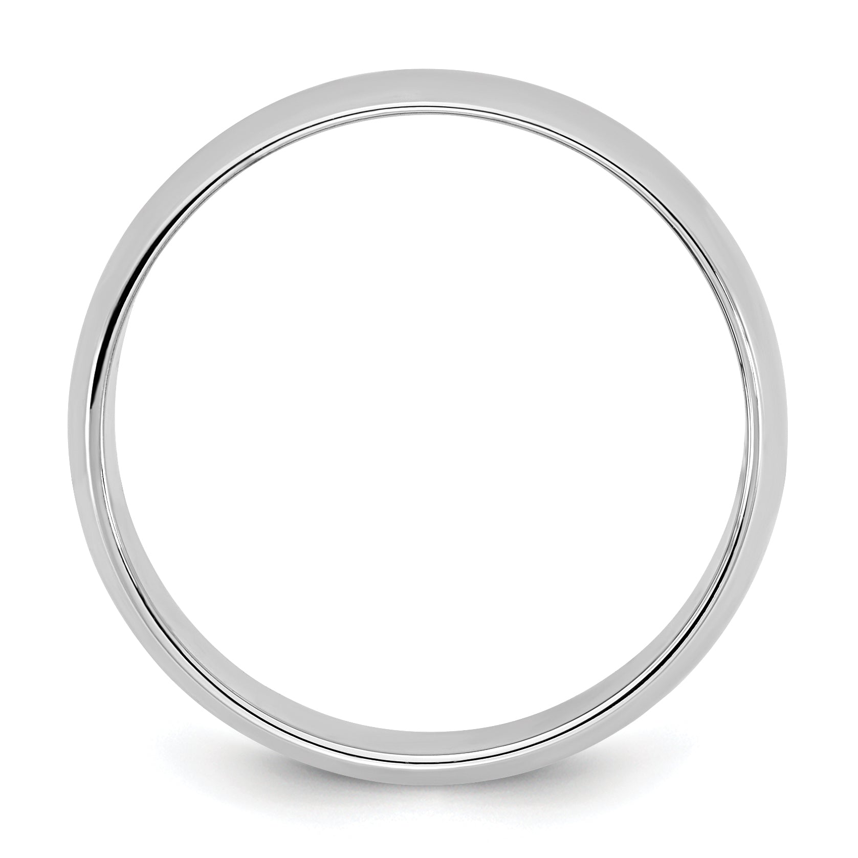 10K Weißgold 10Kw 6,5mm leichter Halbrund-Ring, Größe 10,5