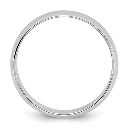 10K Weißgold 10Kw 6,5mm leichter Halbrund-Ring, Größe 10,5