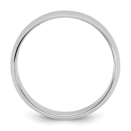 10K Weißgold 10Kw 6,5mm leichter Halbrund-Ring, Größe 8,5