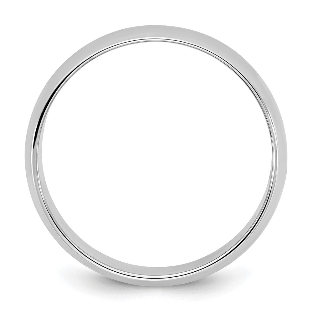 10K Weißgold 6,5 mm leichter Halbrund-Ring, Größe 10