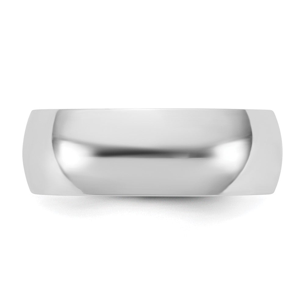 10K Weißgold 6,5 mm leichter Halbrund-Ring, Größe 10