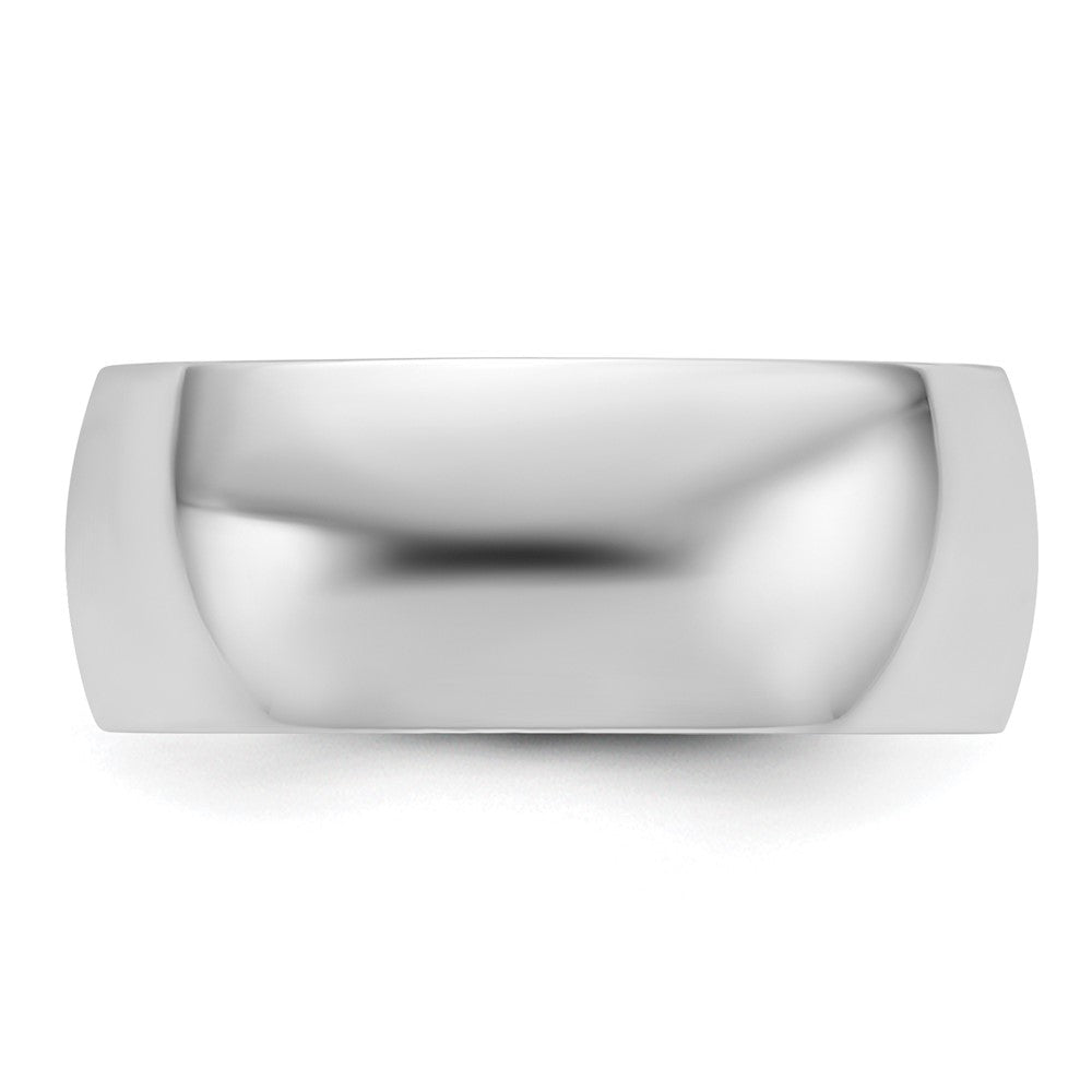 14K Weißgold 8mm leichter Trauring in Halbrundform