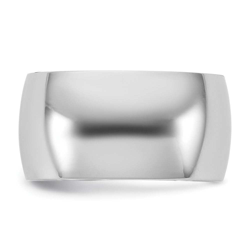 10K Weißgold Leichter Halbrund-Ring, 10Kw, 10 mm, Größe 5