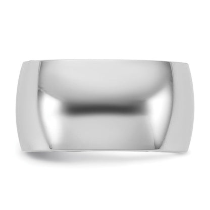 10K Weißgold Leichter Halbrund-Ring, 10Kw, 10 mm, Größe 5