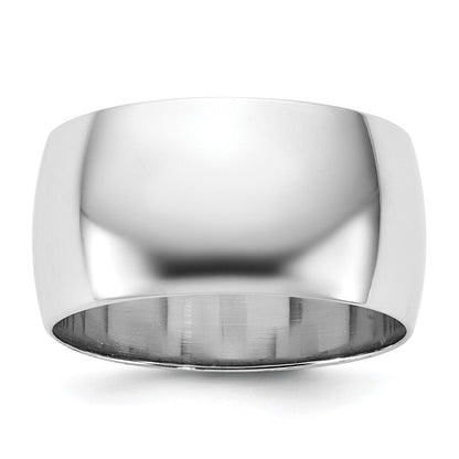 10K Weißgold 10Kw 10 mm leichter Halbrund-Ehering, Größe 14