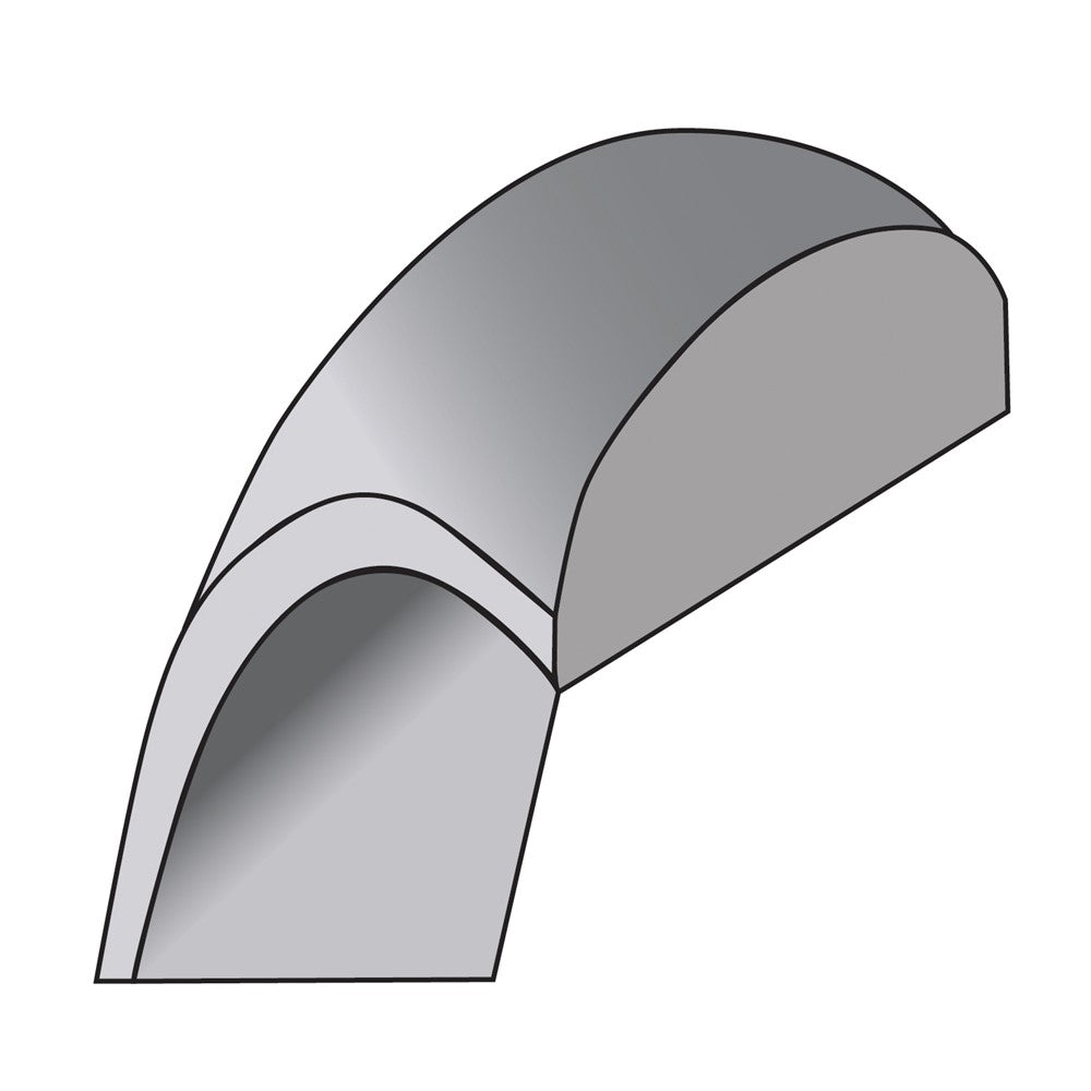 10K Weißgold 6 mm leichter halbrunder Ehering