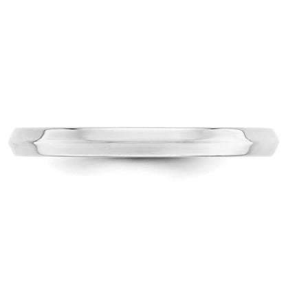 14K Weißgold 2,5 mm Ehering mit Messerkante und Komfort-Passform