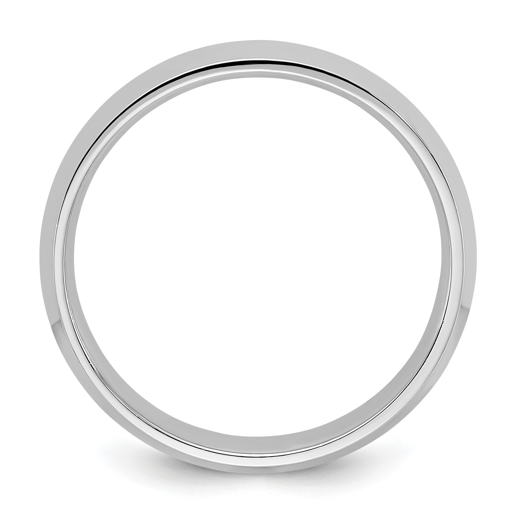 10K Weißgold 4 mm Ehering mit Messerkante und Komfort-Passform