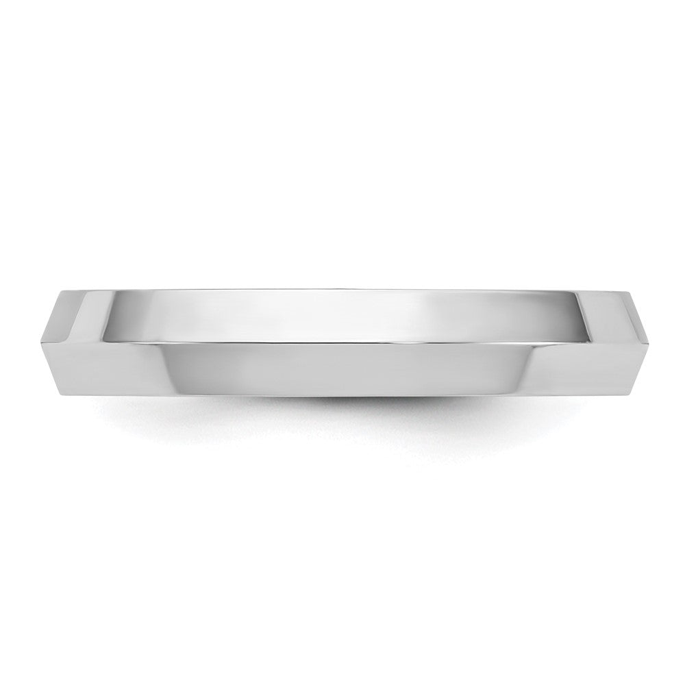 14K Weißgold 4 mm Ehering mit Messerkante und Komfort-Passform