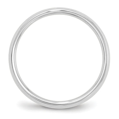 14K Weißgold 6 mm Ehering mit Messerkante und Komfort-Passform