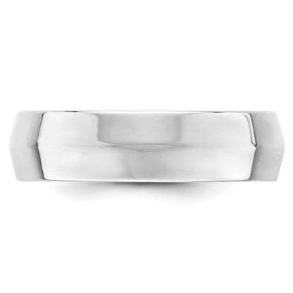 14K Weißgold 6 mm Ehering mit Messerkante und Komfort-Passform