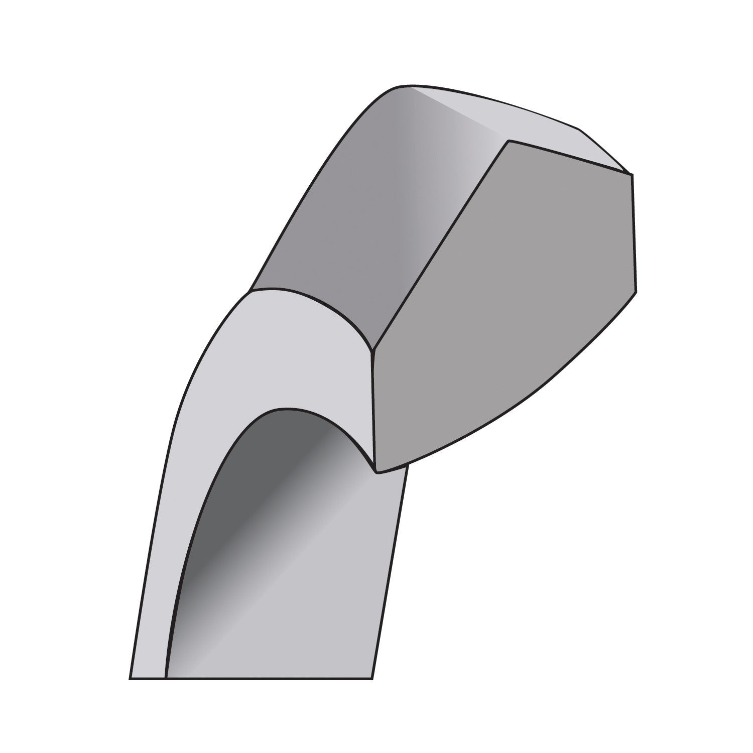 10K Weißgold 4 mm Ehering mit Messerkante und Komfort-Passform