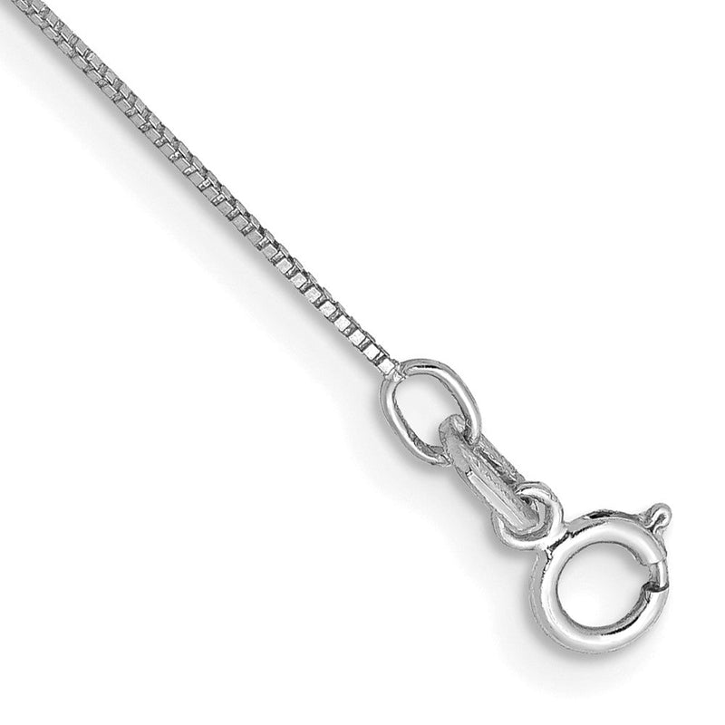 14K Weißgold.5mm Venezianer mit Federring Verschluss Kette Fußkettchen