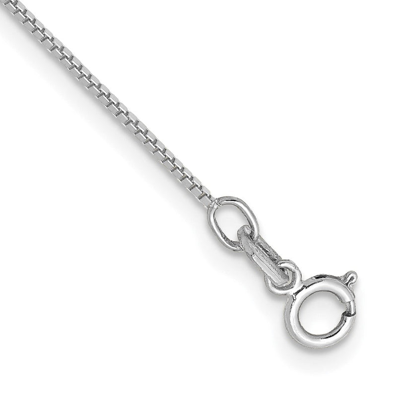 14K Weißgold.7mm Venezianer mit Federring Verschluss Kette Fußkettchen
