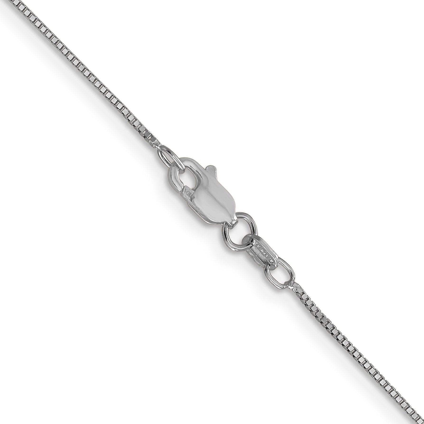 14K Weißgold.7mm Venezianer mit Karabinerverschluss Halskette