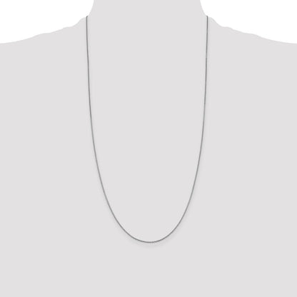 14K Weißgold.95mm Venezianer mit Karabinerverschluss Halskette
