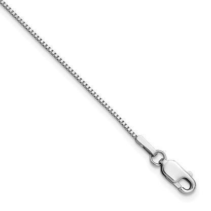 14K Weißgold.95mm Venezianer mit Karabinerverschluss Halskette