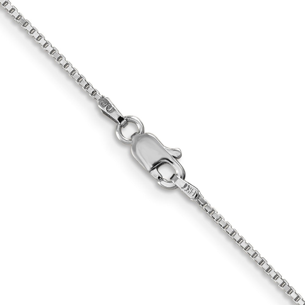 14K Weißgold 1mm Venezianer mit Karabinerverschluss Halskette