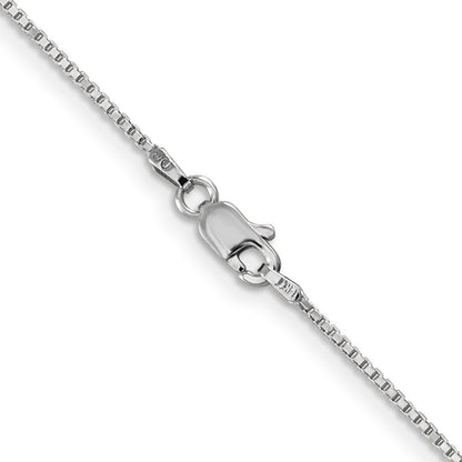 14K Weißgold 1mm Venezianer mit Karabinerverschluss Halskette