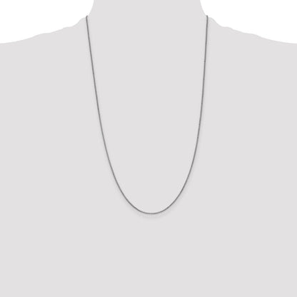 14K Weißgold 1mm Venezianer mit Karabinerverschluss Halskette