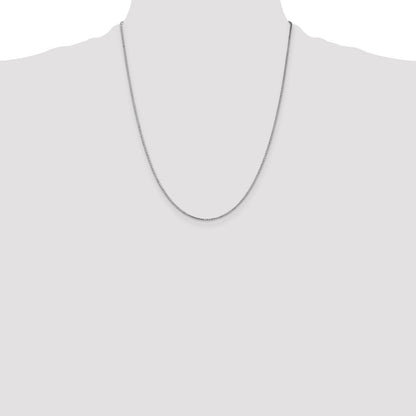 14K Weißgold 1.1mm Venezianer mit Karabinerverschluss Halskette