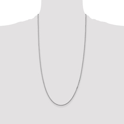 14K Weißgold 1.5mm Venezianer mit Karabinerverschluss Halskette