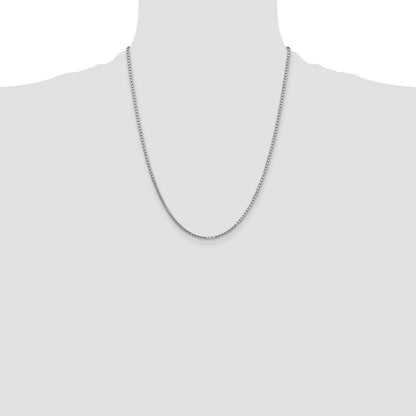 14K Weißgold 1.9mm Venezianer mit Karabinerverschluss Halskette