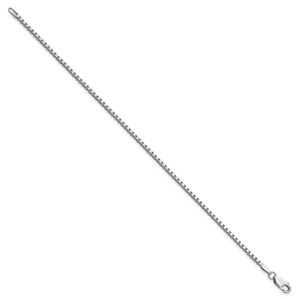 14K Weißgold 1.9mm Venezianer mit Karabinerverschluss Gliederarmband