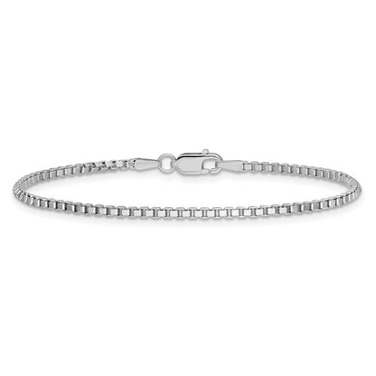 14K Weißgold 1.9mm Venezianer mit Karabinerverschluss Gliederarmband