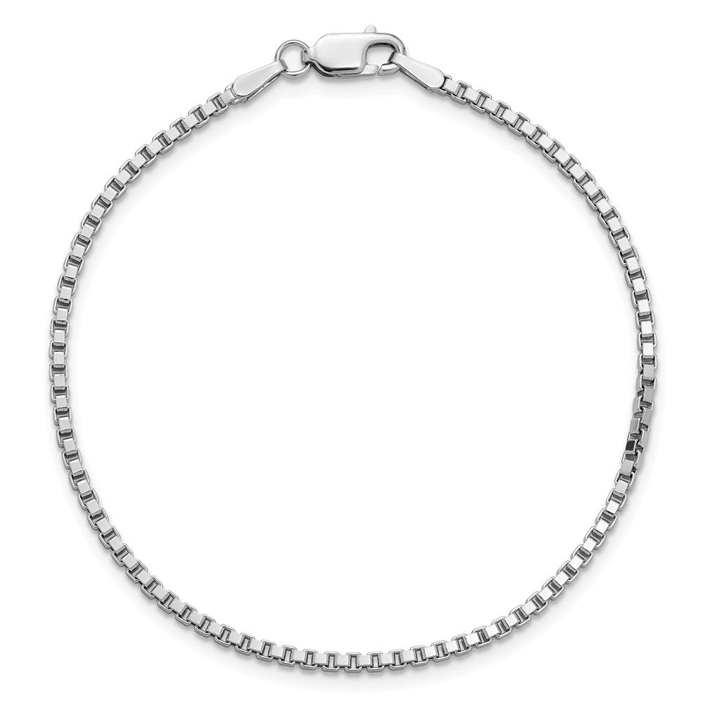14K Weißgold 1.9mm Venezianer mit Karabinerverschluss Gliederarmband