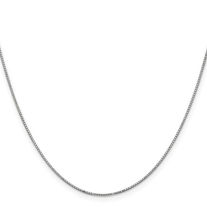 14K Weißgold.9mm Venezianer mit Federring Verschluss Halskette