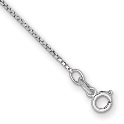 14K Weißgold.9mm Venezianer mit Federring Verschluss Gliederarmband