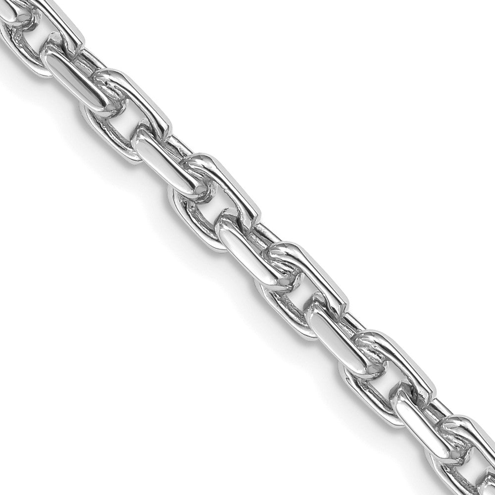 Massiv 14K Weißgold 18 Zoll 4.2mm Hand Poliert Fantasieglieder mit Karabinerverschluss Halskette