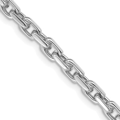 Massiv 14K Weißgold 18 Zoll 4.2mm Hand Poliert Fantasieglieder mit Karabinerverschluss Halskette