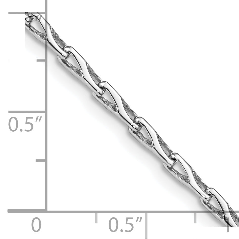 Massiv 14K Gelbgold 2.75mm Hand Poliert Fantasieglieder mit Karabinerverschluss Halskette