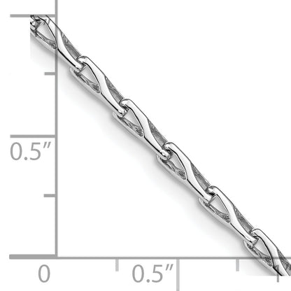 Massiv 14K Gelbgold 2.75mm Hand Poliert Fantasieglieder mit Karabinerverschluss Halskette