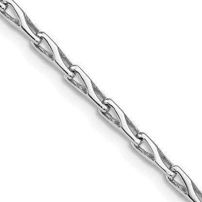 Massiv 14K Gelbgold 2.75mm Hand Poliert Fantasieglieder mit Karabinerverschluss Gliederarmband
