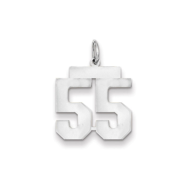 585 Weißgold WG mittelgroßer polierter Charm Nummer 55