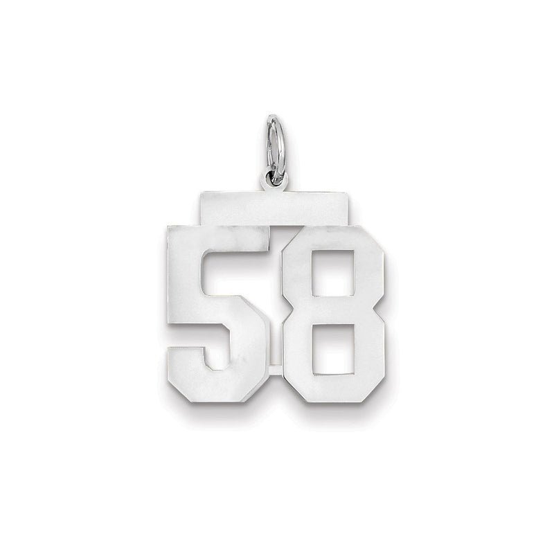 585 Weißgold WG mittelgroßer polierter Charm Nummer 58