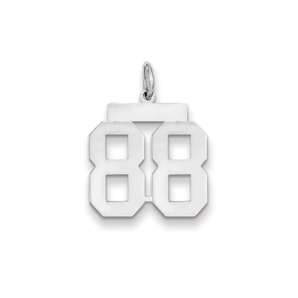 585 Weißgold WG mittelgroßer polierter Charm „Zahl 88“