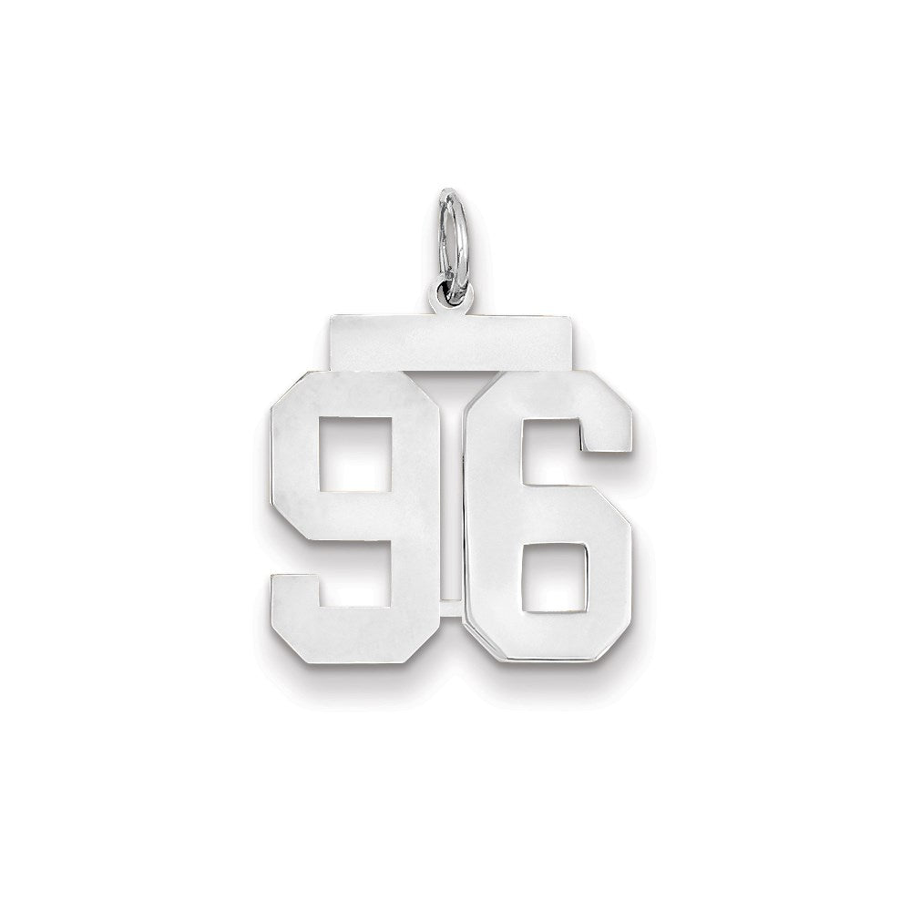585 Weißgold WG mittelgroßer polierter Charm Nummer 96